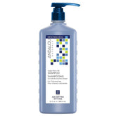 Front label of age-defying shampoo with argan oil and aloe vera